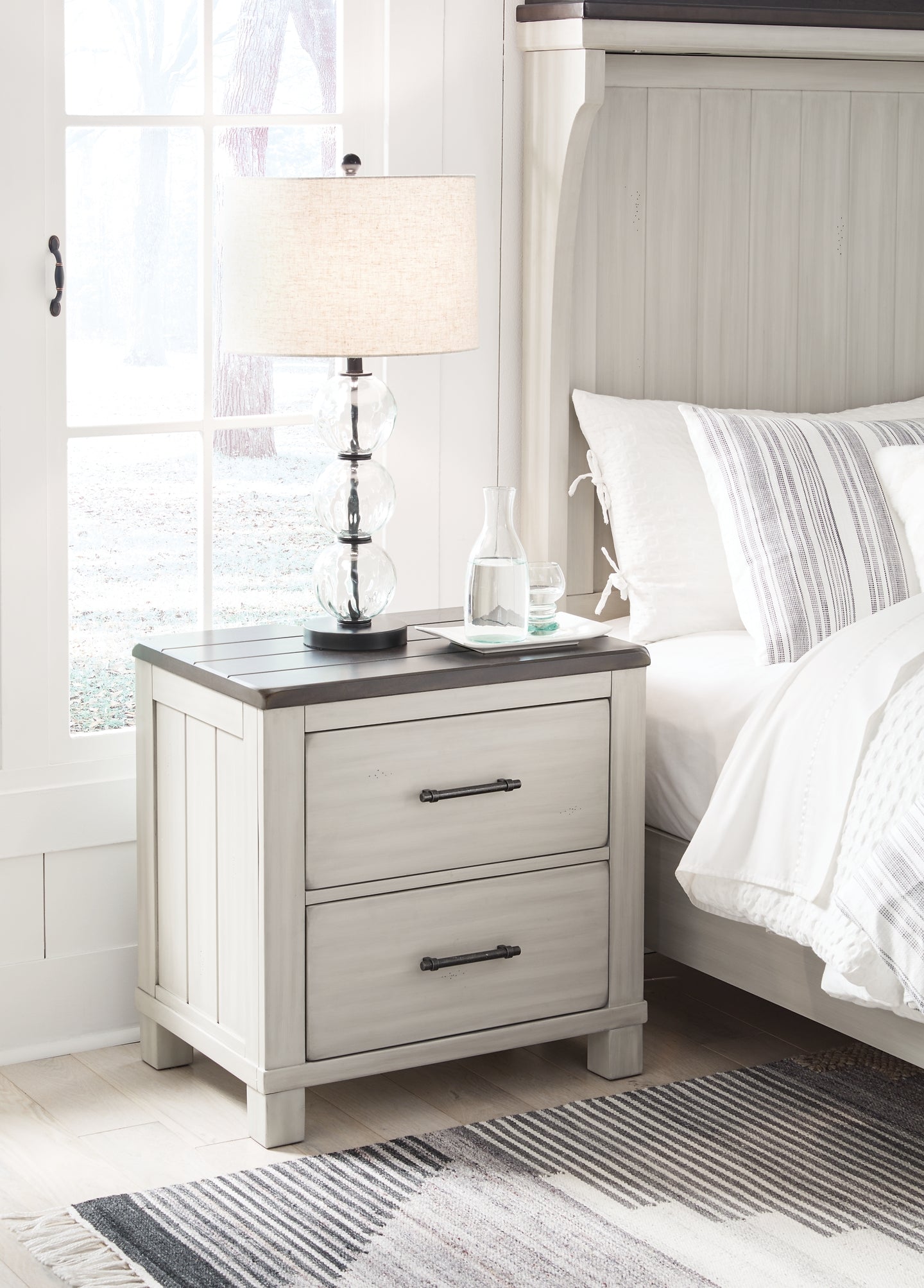 B and m white 2024 bedside table