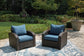 Ashley Express - Windglow Outdoor Loveseat and 2 Chairs with Coffee Table